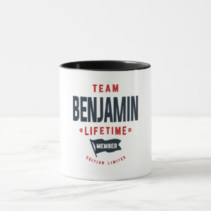 Mug Équipe Benjamin Membre à vie Funny Nom Benjamin