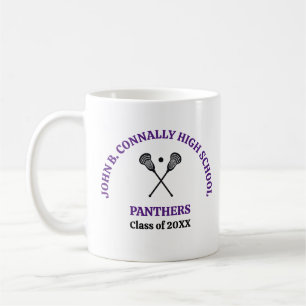 Mug Équipe de crosse de lycée violet Personnalisé