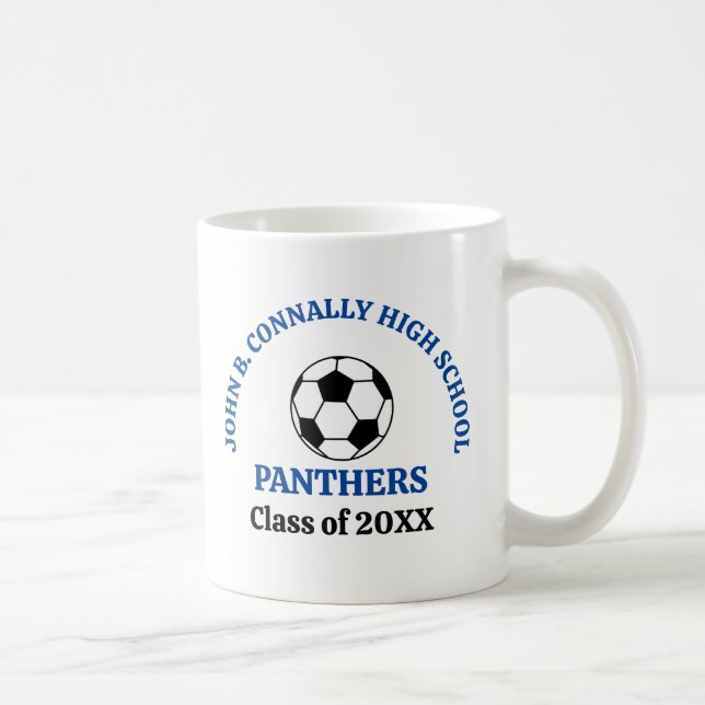 Mug Équipe de football personnalisée du lycée Blue (Droite)