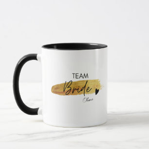 Mug Équipe de la mariée chic moderne or et noir person