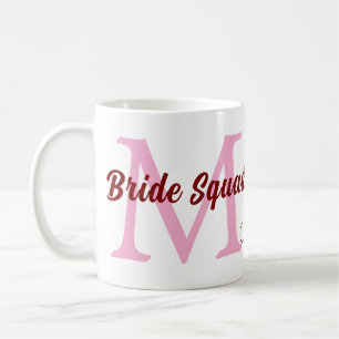 Mug Equipe de mariée ajouter nom monogramme demoiselle