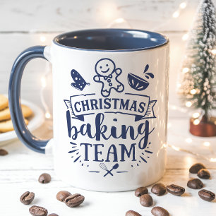 Mug Équipe de pâtisserie de Noël Mignon Bleu marine Fê