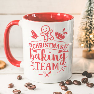Mug Équipe de pâtisserie de Noël Mignonne Rouge Fêtes