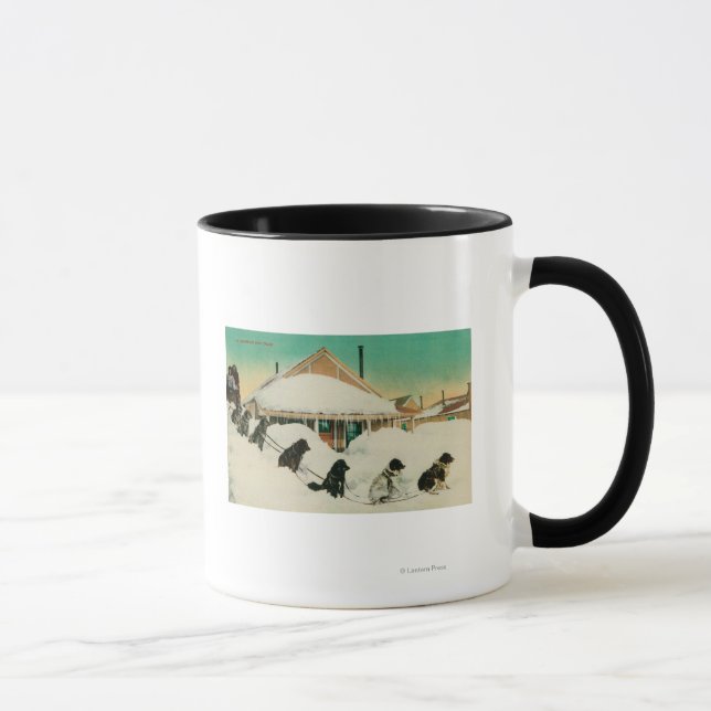 Mug Équipe de traîneau à chiens de l'Alaska reposant d (Droite)