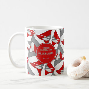 Mug équipe de volley-ball rouge et gris couleurs cadea