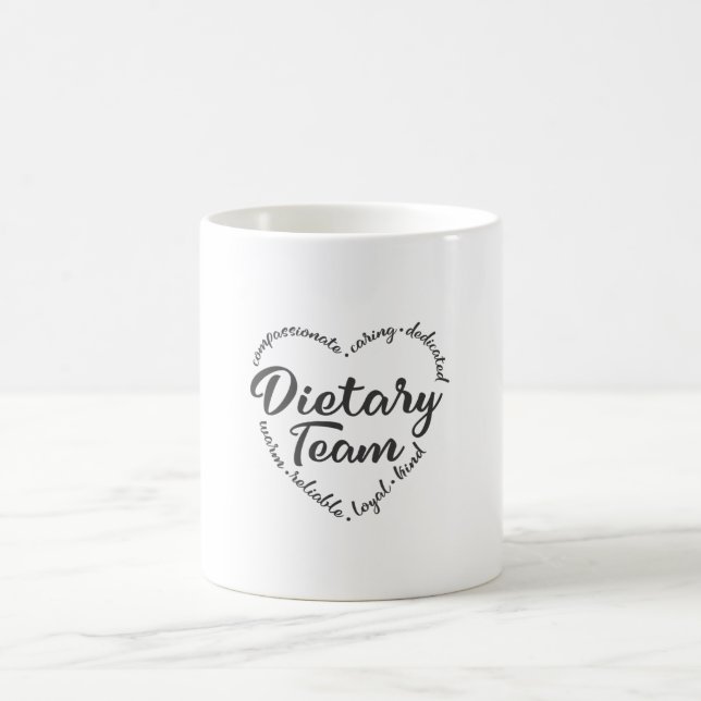 Mug Équipe diététique, aide diététique, travailleur (Centre)
