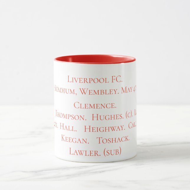 Mug Équipe gagnante 1974 de la Fa cup de Liverpool FC (Centre)