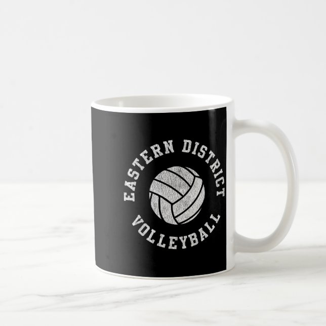 Mug Équipe Rétro en détresse de volley-ball du distric (Droite)