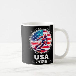 Mug Équipe Usa 2026 chemise de ski pour hommes femmes 