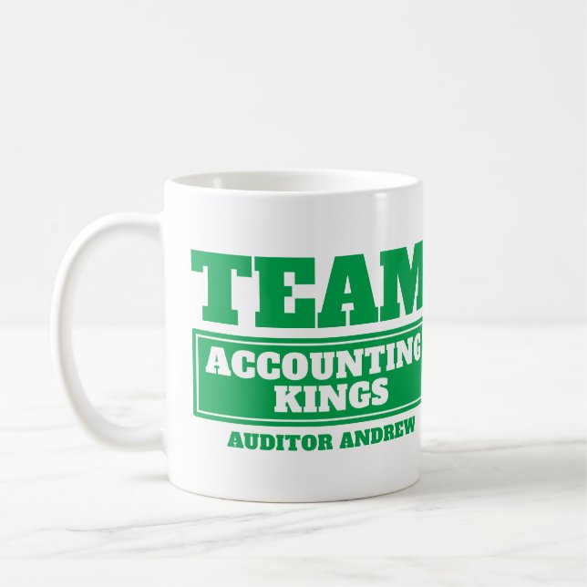 Mug Équipe verte personnalisez l'équipe et nommez la t (Gauche)