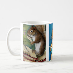 Mug Equirels Lecture Livres Aquarelle Illustrations