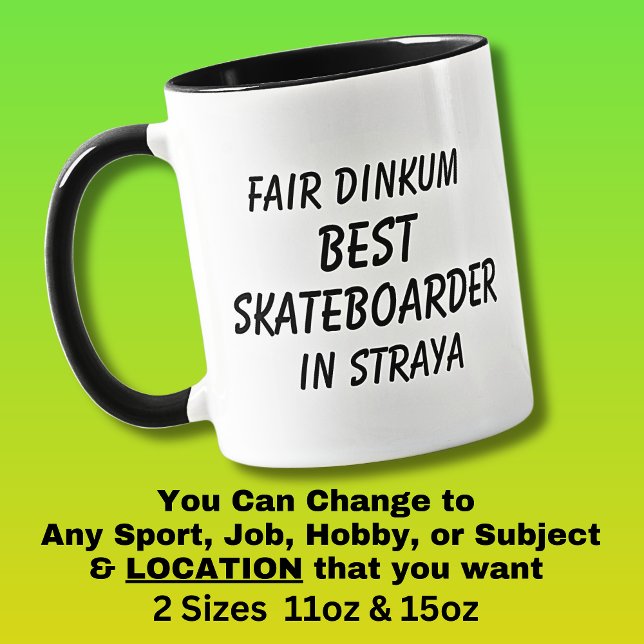 Mug ÉQUITABLE DINKUM MEILLEUR PLANCHISTE en Straya (Créateur téléchargé)