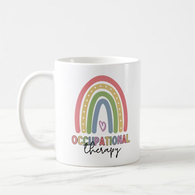 Mug ergothérapie OT Thérapiste Arc-en-ciel (Gauche)