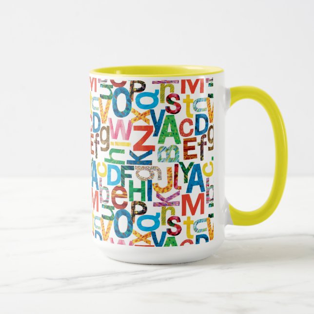 Mug Eric Carle | Lettres Motifs alphabétiques (Droite)