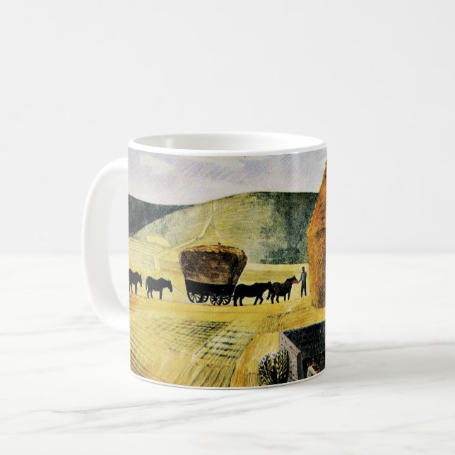 Mug Eric Ravilious - Furlongs, famous painting, (Devant gauche)