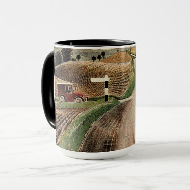 Mug Eric Ravilious—Paysage du Wiltshire, (Devant gauche)
