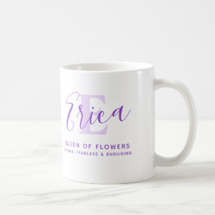 Mug Erica nom signifiant monogramme E violet