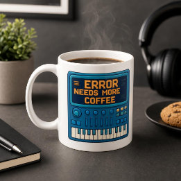 Mug Erreur : Besoin de plus de café – Humour de synthé