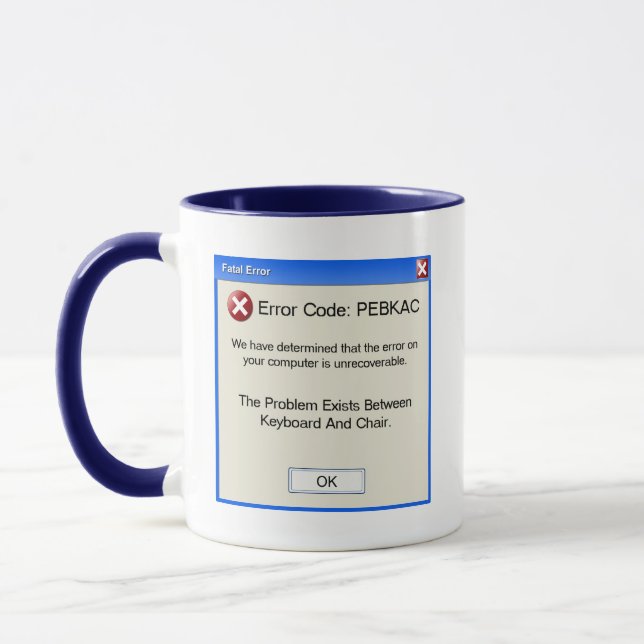 Mug Erreur bloquante de PEBKAC (Gauche)