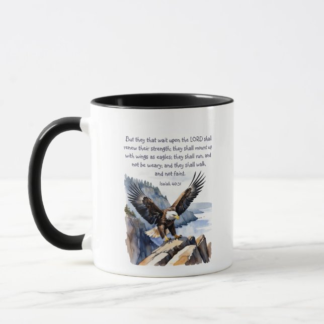Mug Ésaïe 40:31 Ceux qui attendent sur le Seigneur (Gauche)