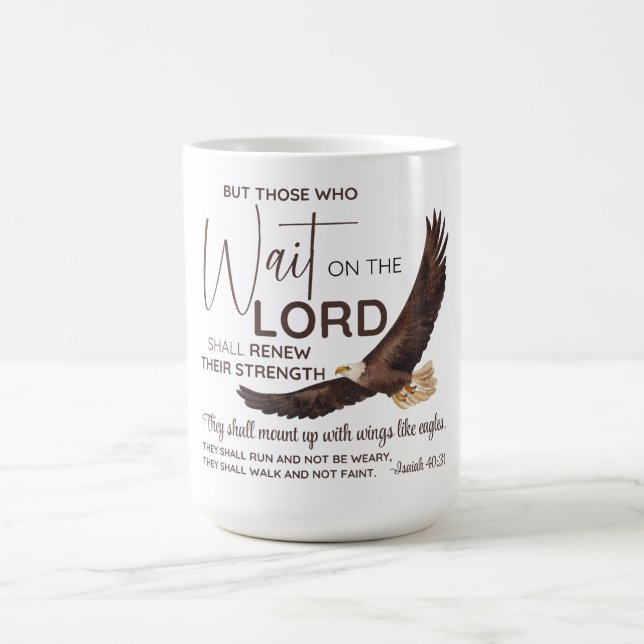 Mug Ésaïe 40:31 Ceux qui attendent sur le Seigneur Écr (Centre)