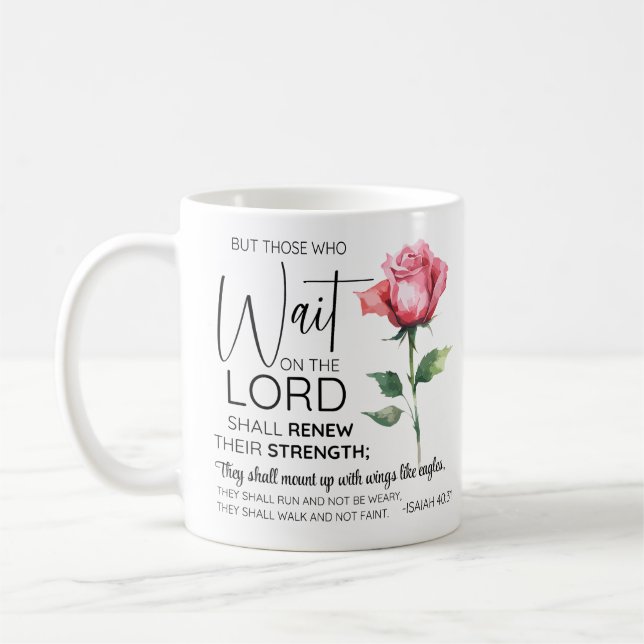 Mug Ésaïe 40:31 Ceux qui attendent sur le Seigneur Fle (Gauche)