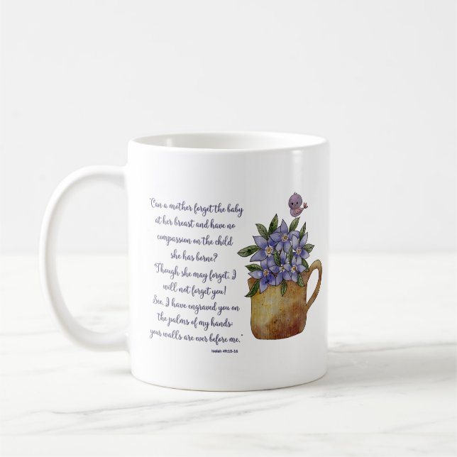 Mug Ésaïe 49 Bible Verse Écriture (Gauche)