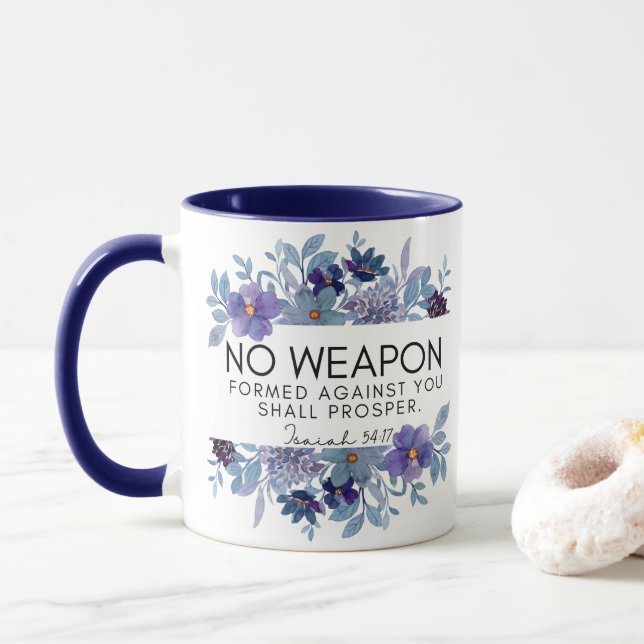 Mug Esaïe 54:17 Aucune arme n'a été formée contre vous (Avec donut)