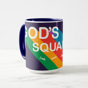 Mug Escadron de personnalisation de Dieu, rétro Rainbo