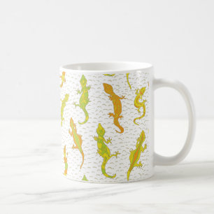 Mug Escalade de roche Geckos sur jaune - motif sans so