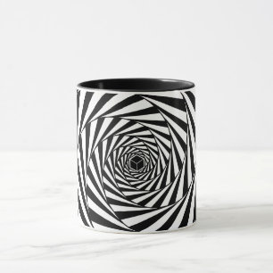 Mug Escalier spiral noir et blanc Abstrait