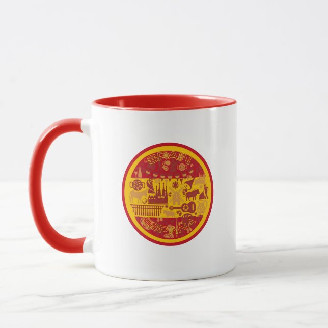 Mug Espagne avec culture traditionnelle et couleurs du (Gauche)