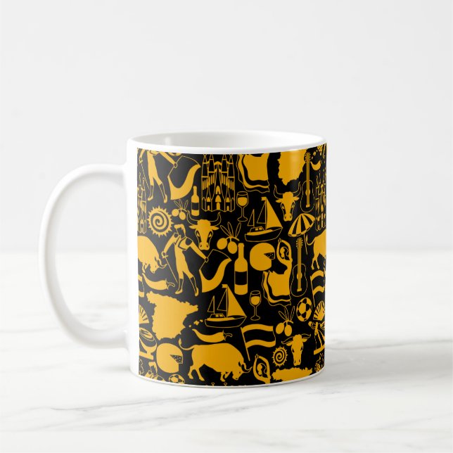 Mug Espagne et traditions espagnoles Noir et Orange (Gauche)