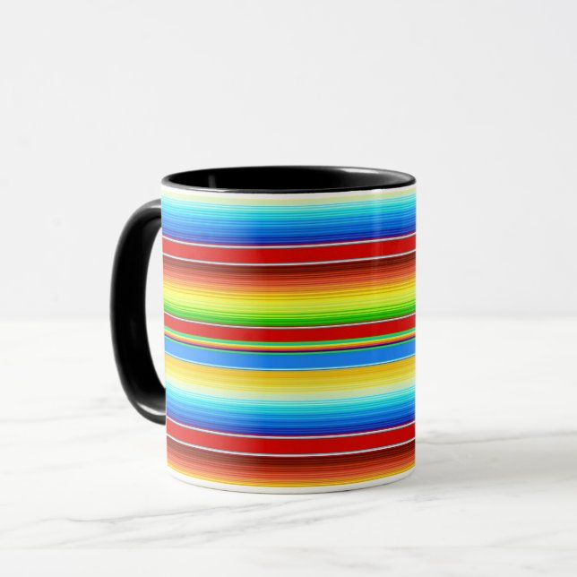 Mug Espagnol traditionnel couvrant mexicain vibrant (Devant gauche)