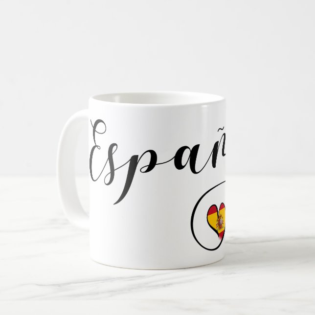 Mug España Coeur Drapeau Espagne Espagnol (Devant gauche)