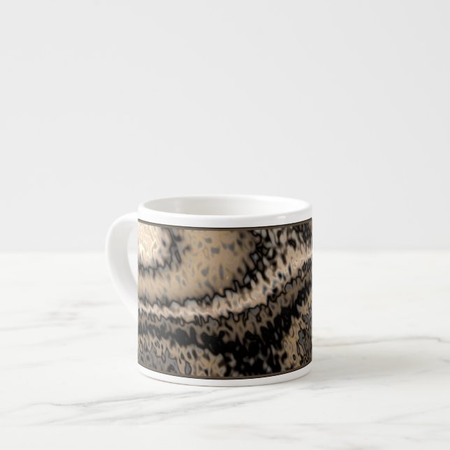 Mug Espresso Abstrait Brown et Taupe (Devant gauche)