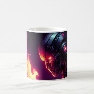 Mug Esprit de feu de phénix de robot futuriste cyberné