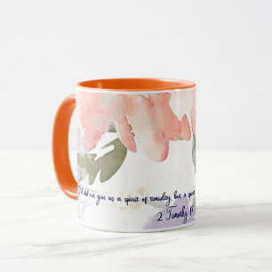 Mug Esprit de puissance aquarelle florale chrétienne 