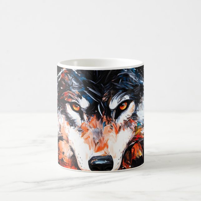 Mug Esprit Loup Sauvage Abstrait (Centre)