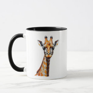 Mug Esquisse de Giraffe au crayon couleur - Dessin art