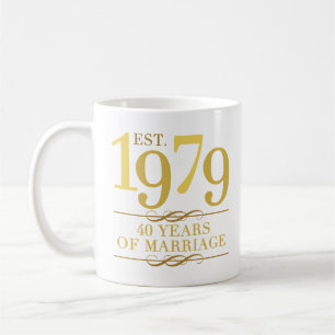 Mug Est. 40e anniversaire du Mariage 1979