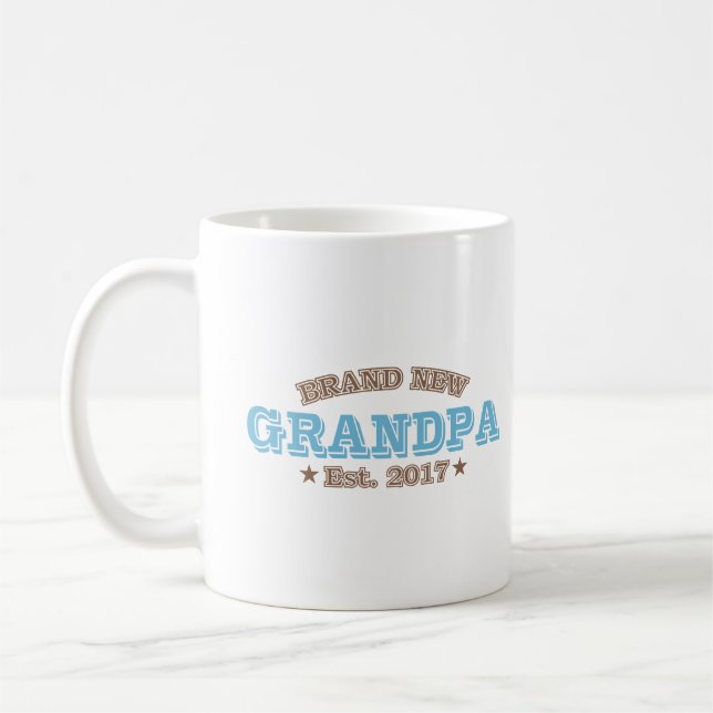 Mug Est tout neuf de grand-papa. 2017 (bleu) (Gauche)