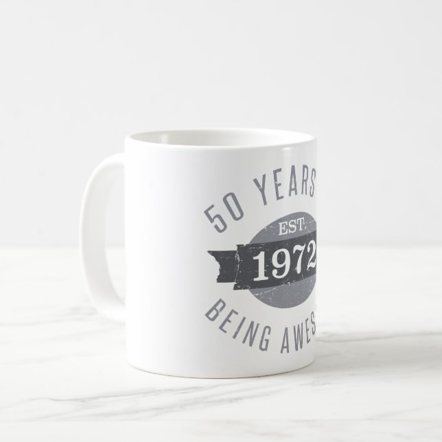 Mug Established 1972 50th Birthday (Devant gauche)