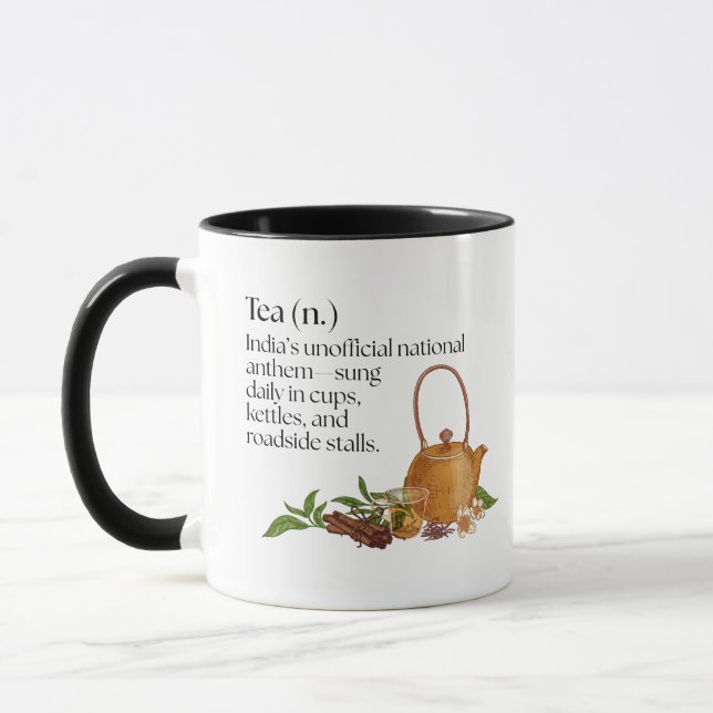 Mug Esthétique Moderne Amoureux de thé indien Citation (Gauche)