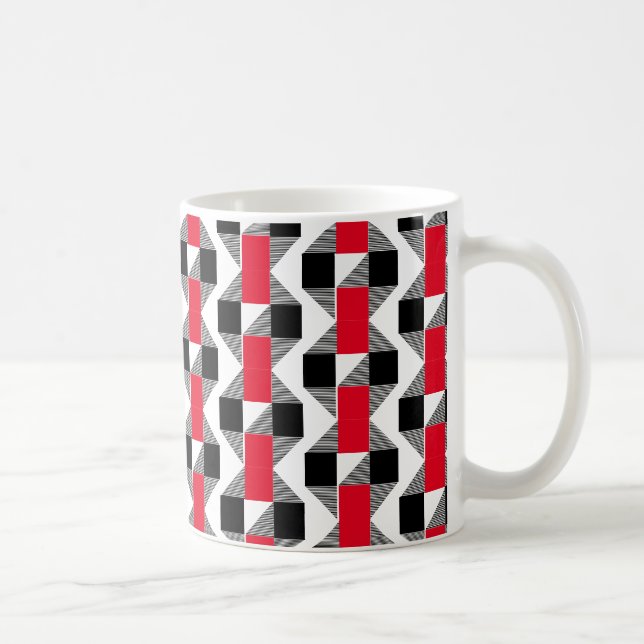 Mug esthétique rouge et noir classique couleur géométr (Droite)
