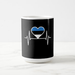 Mug Estonie Heartbeat Estonie Drapeau