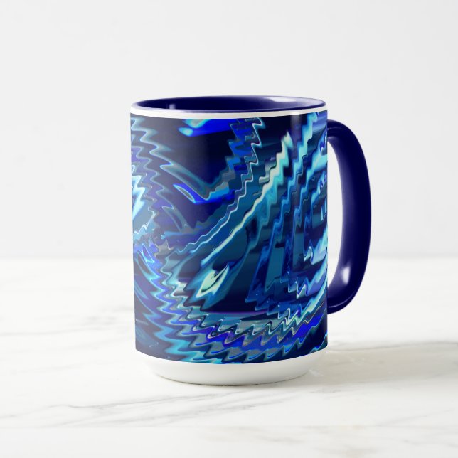 Mug Estrela azul ondulada com trados em ziguezague (Devant droit)