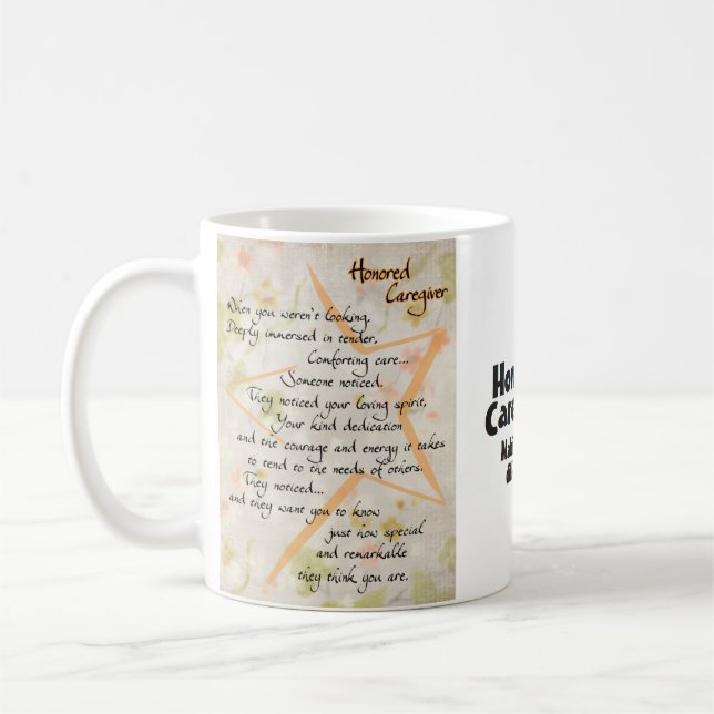 Mug et poème du professionnel honoré (Gauche)