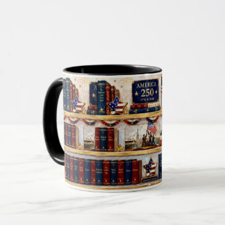 Mug Étagère de Livres Patriotiques, Tasse de Café