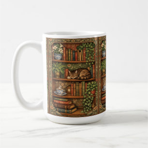 Mug Étagère vintage avec chat et café